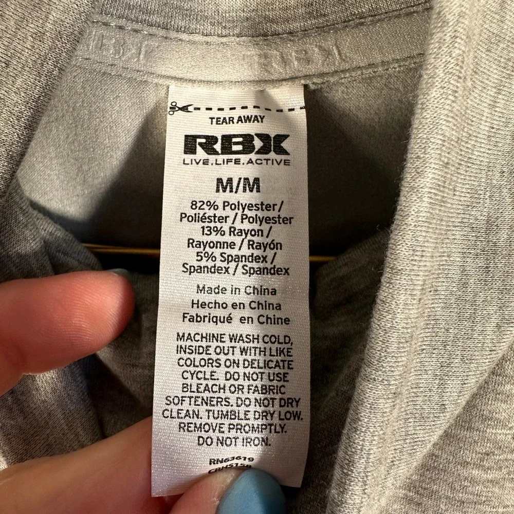 NEW RBX Active Mens Gray White Stripe Full Zip Track Jacket Mock Neck Medium